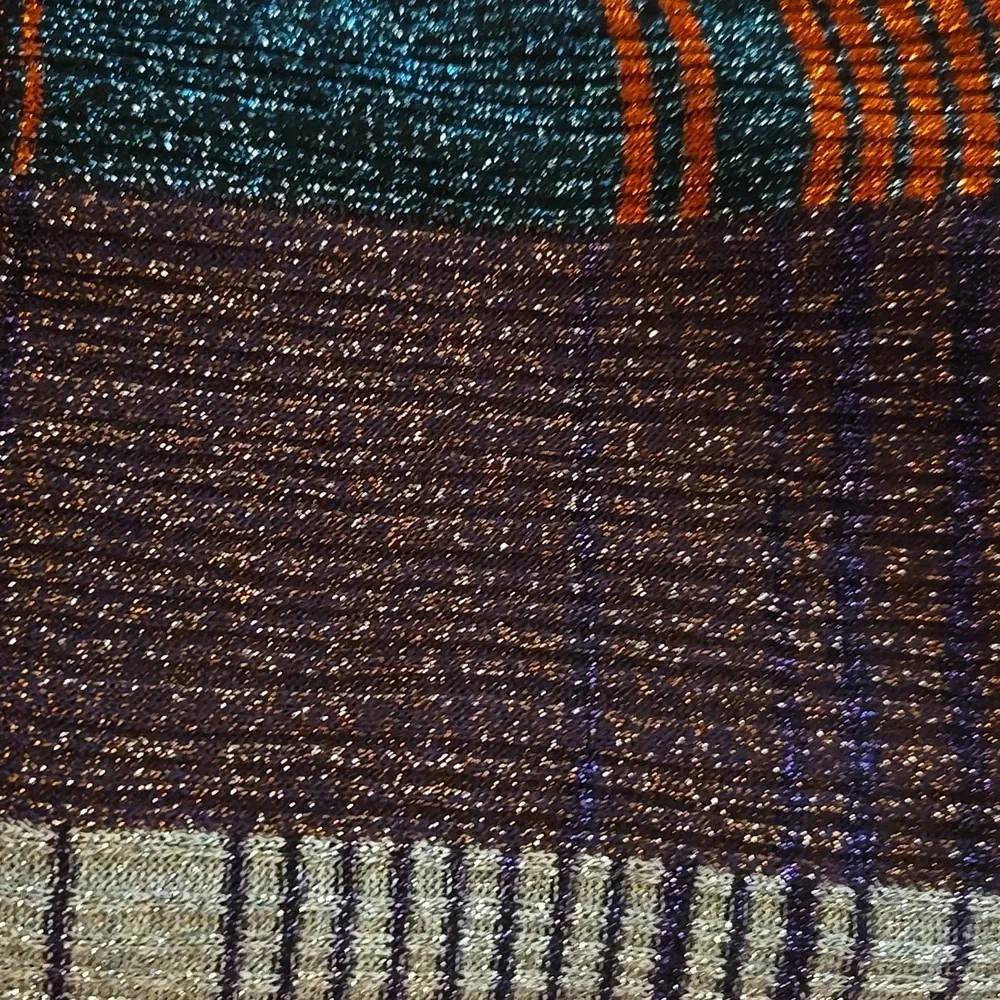 Missoni Metallic Ribbed Knit Bandana Scarf